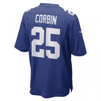 NY.Giants #25 Jashaun Corbin Royal Game Player Jersey Stitched American Football Jerseys