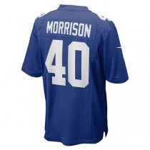 NY.Giants #40 Joe Morrison Royal Retired Player Jersey Stitched American Football Jerseys
