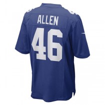 NY.Giants #46 Austin Allen Royal Game Player Jersey Stitched American Football Jerseys