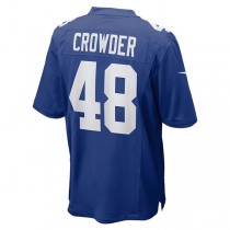NY.Giants #48 Tae Crowder Royal Team Game Jersey Stitched American Football Jerseys