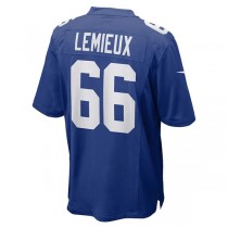 NY.Giants #66 Shane Lemieux Royal Game Jersey Stitched American Football Jerseys