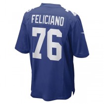 NY.Giants #76 Jon Feliciano Royal Game Player Jersey Stitched American Football Jerseys