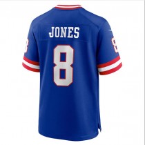 NY.Giants #8 Daniel Jones Royal Classic Player Game Jersey Stitched American Football Jerseys