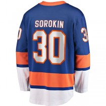 NY.Islanders #30 Ilya Sorokin Fanatics Branded Home Breakaway Player Jersey Royal Stitched American Hockey Jerseys