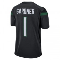 NY.Jets #1 Ahmad Sauce Gardner Black 2022 Draft First Round Pick Game Jersey Stitched American Football Jerseys