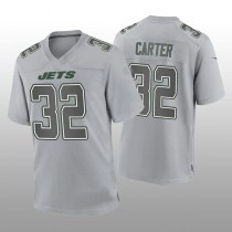 NY.Jets #32 Michael Carter Gray Game Atmosphere Jersey Stitched American Football Jerseys