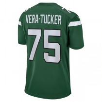 NY.Jets #75 Alijah Vera-Tucker Gotham Green Game Player Jersey Stitched American Football Jerseys