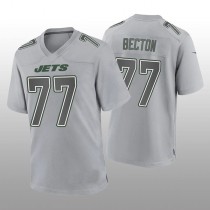 NY.Jets #77 Mekhi Becton Gray Game Atmosphere Jersey Stitched American Football Jerseys