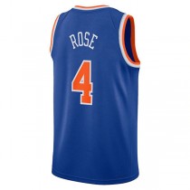 NY.Knicks #4 Derrick Rose 2021-22 Swingman Jersey Blue Icon Edition Stitched American Basketball Jersey
