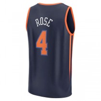 NY.Knicks #4 Derrick Rose Fanatics Branded 2022-23 Fast Break Replica Jersey Statement Edition Navy Stitched American Basketball Jersey
