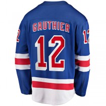 NY.Rangers #12 Julien Gauthier Fanatics Branded 2017-18 Home Breakaway Replica Jersey Blue Stitched American Hockey Jerseys