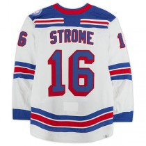 NY.Rangers #16 Ryan Strome Fanatics Authentic Game-Used White Set 3 Jersey from the 2021-22 Season Stitched American Hockey Jerseys