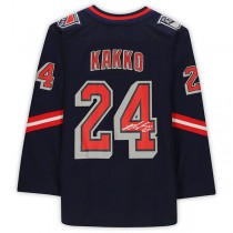 NY.Rangers #24 Kaapo Kakko Fanatics Authentic Autographed 2020-21 Reverse Retro Navy Stitched American Hockey Jerseys