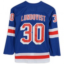 NY.Rangers #30 Henrik Lundqvist Fanatics Authentic Autographed Jersey Blue Stitched American Hockey Jerseys