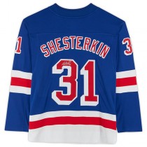 NY.Rangers #31 Igor Shesterkin Fanatics Authentic Autographed Blue Fanatics Breakaway Jersey Stitched American Hockey Jerseys