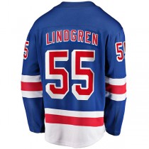 NY.Rangers #55 Ryan Lindgren Fanatics Branded 2017-18 Home Breakaway Replica Jersey Blue Stitched American Hockey Jerseys