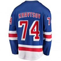 NY.Rangers #74 Vitali Kravtsov Fanatics Branded 2017-18 Home Breakaway Replica Jersey Blue Stitched American Hockey Jerseys