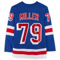 NY.Rangers #79 K'Andre Miller Fanatics Authentic Autographed with 1st Goal 1-26-21 Inscription Blue Stitched American Hockey Jerseys