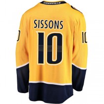 N.Predators #10 Colton Sissons Fanatics Branded Breakaway Player Jersey Gold Stitched American Hockey Jerseys