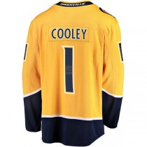 N.Predators #1 Devin Cooley Fanatics Branded Home Breakaway Player Jersey Gold Stitched American Hockey Jerseys