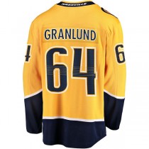 N.Predators #64 Mikael Granlund Fanatics Branded Replica Player Jersey Gold Stitched American Hockey Jerseys