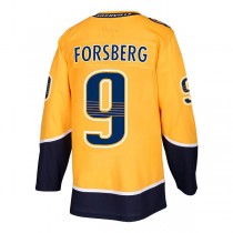 N.Predators #9 Filip Forsberg Authentic Player Jersey Gold Stitched American Hockey Jerseys