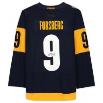 N.Predators #9 Filip Forsberg Fanatics Authentic Autographed 2022 Stadium Series Jersey Navy Stitched American Hockey Jerseys