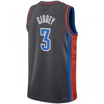OC.Thunder #3 Josh Giddey Unisex 2022-23 Swingman Jersey City Edition Gray Stitched American Basketball Jersey