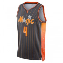 O.Magic #4 Jalen Suggs 2021-22 Swingman Jersey City Edition Anthracite Stitched American Basketball Jersey