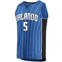 O.Magic #5 Mohamed Bamba Fanatics Branded Fast Break Replica Jersey Blue Icon Edition Stitched American Basketball Jersey