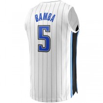 O.Magic #5 Mohamed Bamba Fanatics Branded Fast Break Replica Player Jersey Association Edition White Stitched American Basketball Jersey