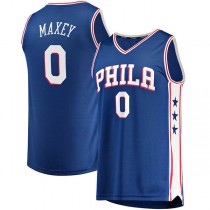 PH.76ers #0 Tyrese Maxey Fanatics Branded 2020-21 Fast Break Replica Jersey Icon Edition Royal Stitched American Basketball Jersey
