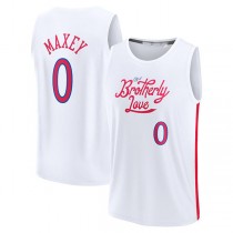 PH.76ers #0 Tyrese Maxey Fanatics Branded 2022-23 Fastbreak Jersey City Edition White Stitched American Basketball Jersey