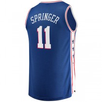 PH.76ers #11 Jaden Springer Fanatics Branded 2021 Draft First Round Pick Fast Break Replica Jersey Icon Edition Royal Stitched American Basketball Jersey