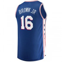 PH.76ers #16 Charlie Brown Jr. Fanatics Branded 2021-22 Fast Break Replica Jersey Icon Edition Royal Stitched American Basketball Jersey
