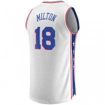 PH.76ers #18 Shake Milton Fanatics Branded Fast Break Replica Player Jersey Association Edition White Stitched American Basketball Jersey