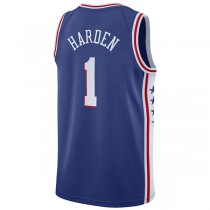 PH.76ers #1 James Harden 2021-22 Swingman Jersey Royal Icon Edition Stitched American Basketball Jersey