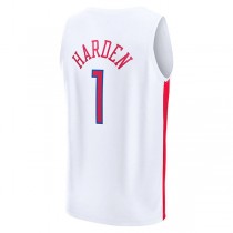 PH.76ers #1 James Harden Fanatics Branded 2022-23 Fastbreak Jersey City Edition White Stitched American Basketball Jersey