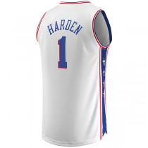 PH.76ers #1 James Harden Fanatics Branded Fast Break Replica Jersey Association Edition White Stitched American Basketball Jersey