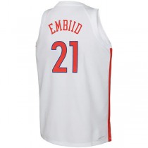 PH.76ers #21 Joel Embiid 2022-23 Swingman Jersey City Edition White Stitched American Basketball Jersey
