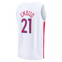 PH.76ers #21 Joel Embiid Fanatics Branded 2022-23 Fastbreak Jersey City Edition White Stitched American Basketball Jersey