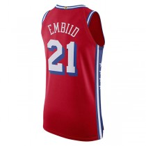 PH.76ers #21 Joel Embiid Jordan Brand 2022-23 Authentic Jersey Statement Edition Red Stitched American Basketball Jersey