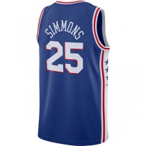 PH.76ers #25 Ben Simmons 2021-22 Diamond Swingman Jersey Royal Stitched American Basketball Jersey