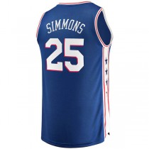 PH.76ers #25 Ben Simmons Fanatics Branded 2019-20 Fast Break Replica Jersey Icon Edition Royal Stitched American Basketball Jersey