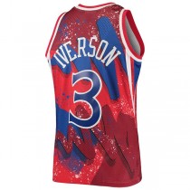 PH.76ers #3 Allen Iverson Mitchell & Ness Hardwood Classics 1996-97 Hyper Hoops Swingman Jersey Red Stitched American Basketball Jersey