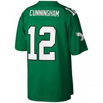 P.Eagles #12 Randall Cunningham Mitchell & Ness Kelly Green Big & Tall 1990 Retired Player Replica Jersey Stitched American Football Jerseys