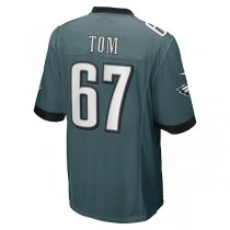 P.Eagles #67 Cameron Tom Midnight Green Game Player Jersey Stitched American Football Jerseys