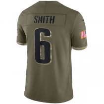 P.Eagles #6 DeVonta Smith Olive 2022 Salute To Service Limited Jersey Stitched American Football Jerseys