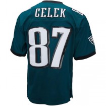 P.Eagles #87 Brent Celek Mitchell & Ness Midnight Green 2009 Legacy Replica Jersey Stitched American Football Jerseys