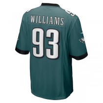 P.Eagles #93 Milton Williams Midnight Green Game Jersey Stitched American Football Jerseys